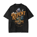 Repent Grunge Flowers Oversize Snow Washed T-Shirt